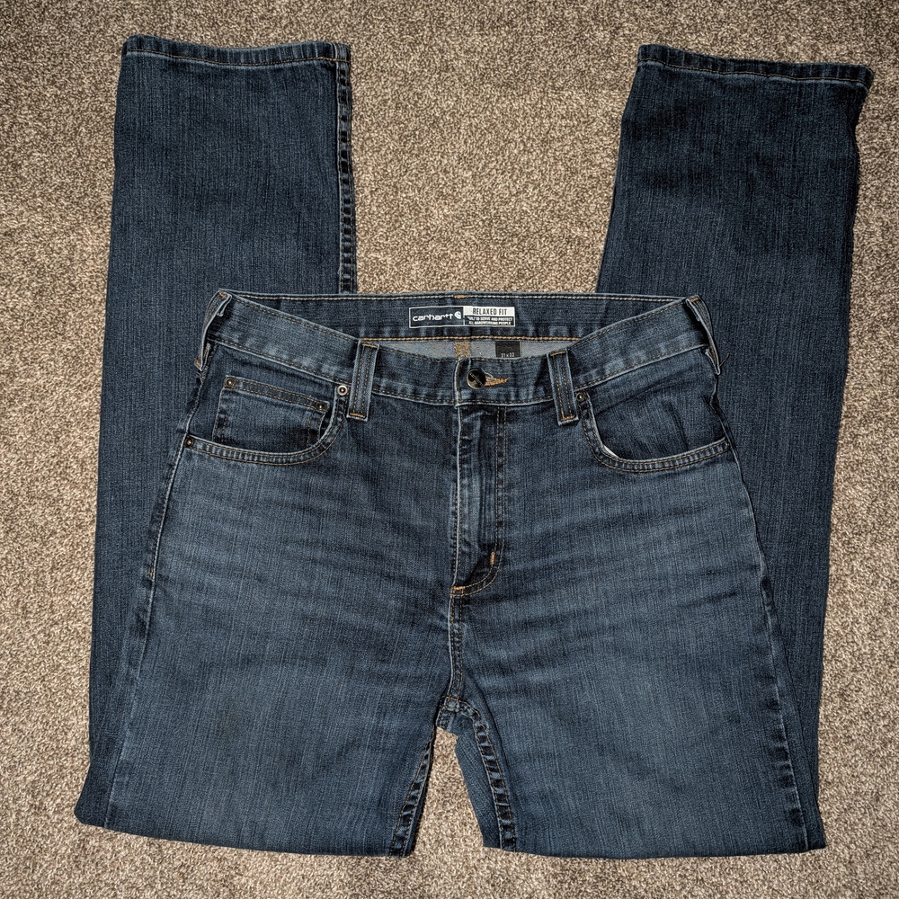 Carhartt Dark Blue Straight Leg Jeans